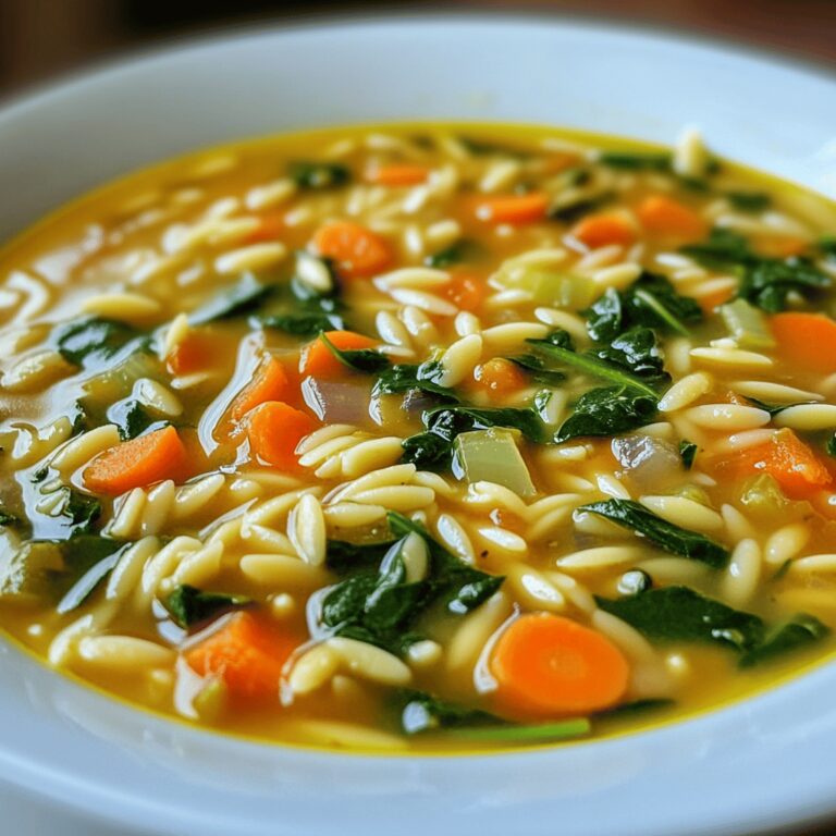 Zupa Orzo ze szpinakiem