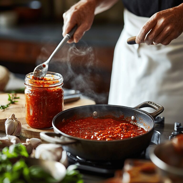 A warm and inviting modern kitchen setup featuring an 83-year-old chef at the center, surrounded by various cooking tools, fresh ingredients, and subtle hints of Italian cuisine. The scene captures a cozy atmosphere with natural light illuminating the countertops filled with utensils, bowls, and jars, reflecting a balance between homely charm and professional cuisine.