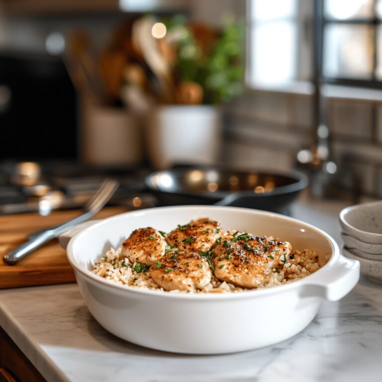 An inviting modern kitchen scene featuring a variety of cooking tools and fresh ingredients, bathed in warm, natural light. The countertops are adorned with utensils, bowls, and subtle hints of Southern cooking, evoking a cozy atmosphere perfect for a food blog.