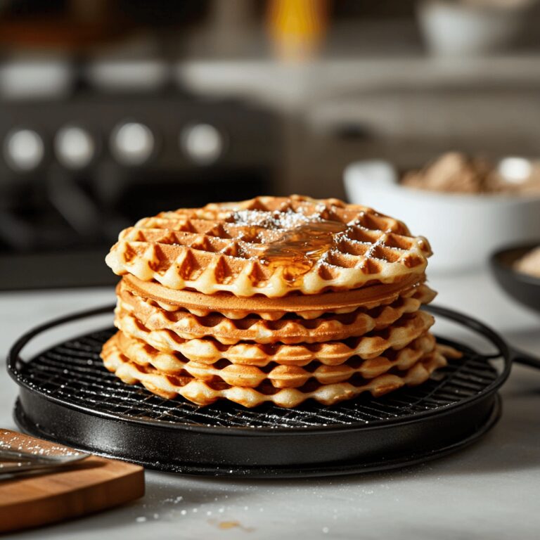 A cozy modern kitchen filled with warm, natural light, showcasing an array of kitchen tools and ingredients. Various utensils, bowls, and a countertop display suggest a homely yet professional atmosphere, while subtly hinting at creative ways to use frozen waffles, without focusing on a single dish. The scene invites viewers to explore culinary possibilities in a friendly and inviting environment.